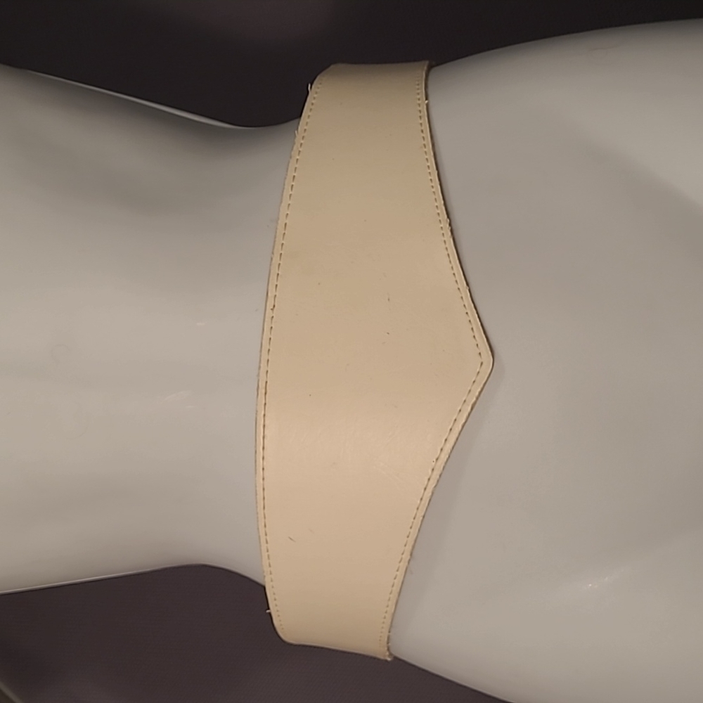 Astor White Leather Waist Band Belt